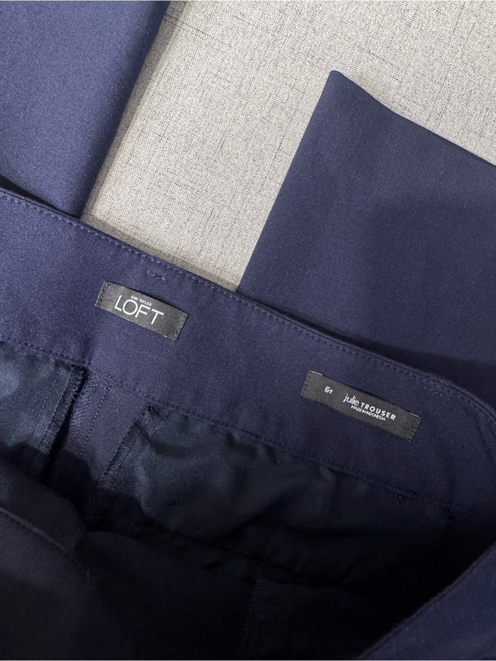 LOFT Julie Trouser Pant Dress Pants Navy Blue Size 6T 6 Tall - Picture 11 of 12